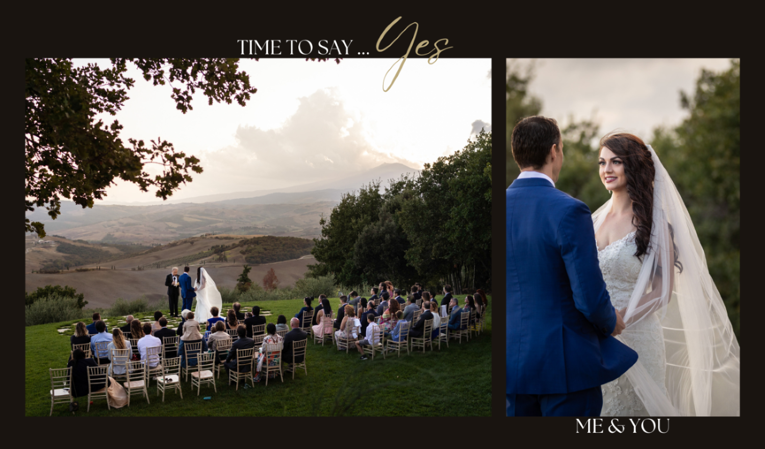 Matrimonio in Val D'Orcia: due abiti da sposa da sogno, Chanel e